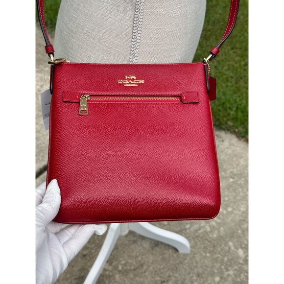 Coach CE871 Crossgrain Mini Rowan File Crossbody 1941 Red NWT - Picture 13 of 15